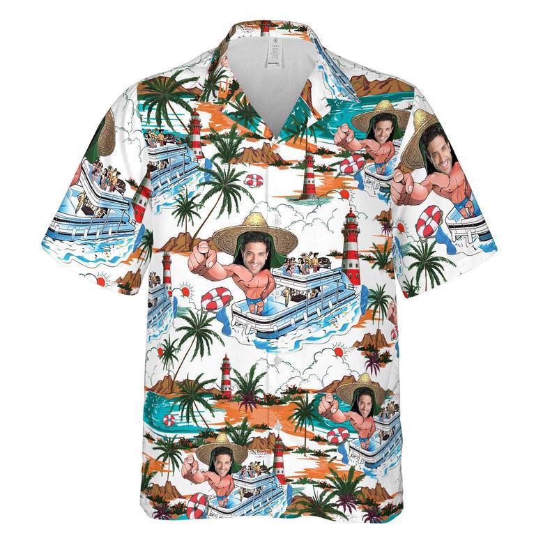 Hawaiian Aloha Shirts Boat Summer Vibes Custom Photo