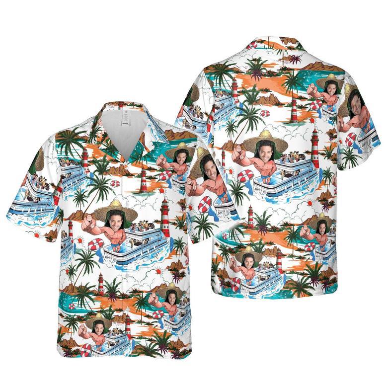 Hawaiian Aloha Shirts Boat Summer Vibes Custom Photo