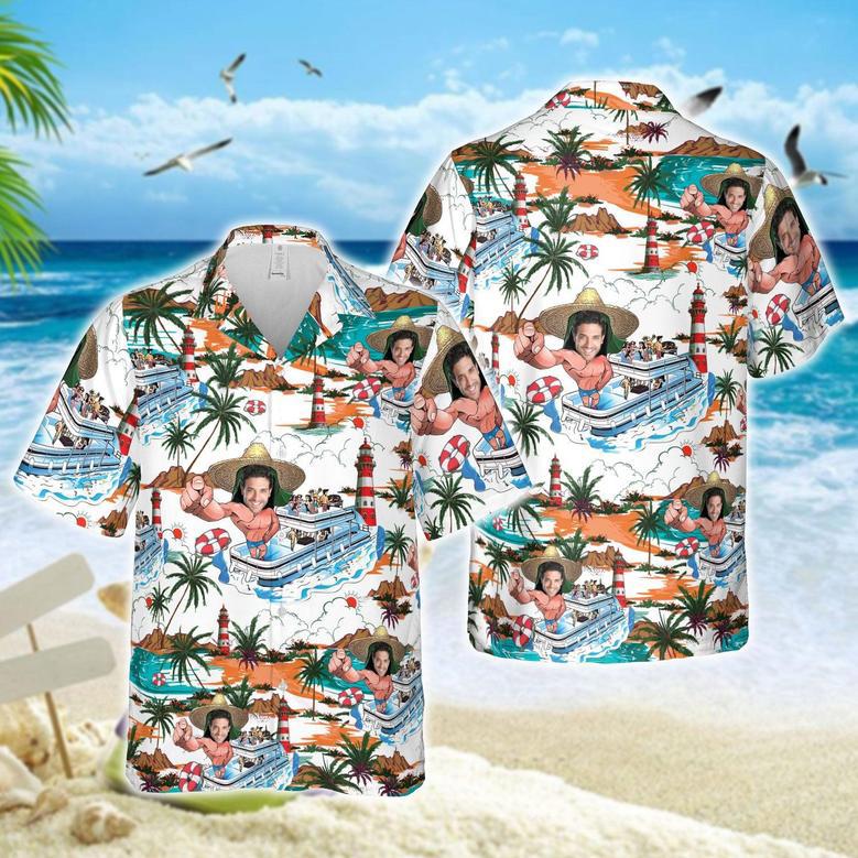 Hawaiian Aloha Shirts Boat Summer Vibes Custom Photo