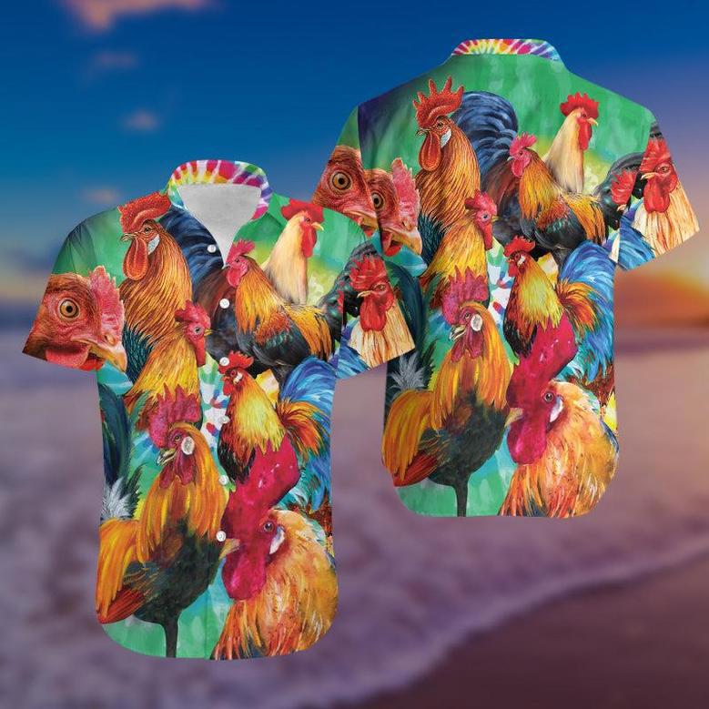 Hawaiian Aloha Shirts Corlorful Roosters