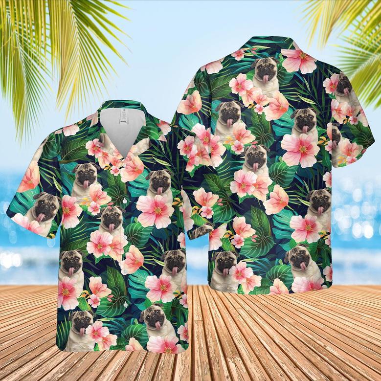 Hawaiian Aloha Shirts Custom Pet Photo Flowers Summer Vibe