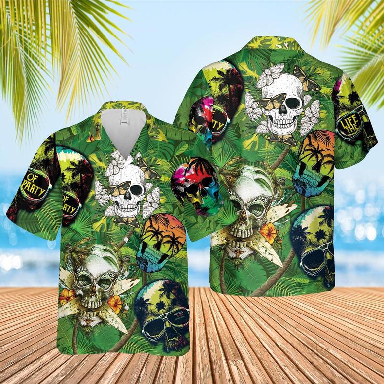 Hawaiian Aloha Shirts Where Skull Life Of The Party