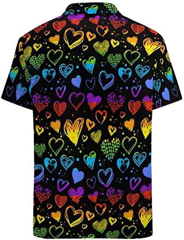 Hawaiian Shirt For Pride Month, Rainbow Lgbt Print Summer Hawaiian Shirts Beach Shirts Gift For Lesbian Gaymer