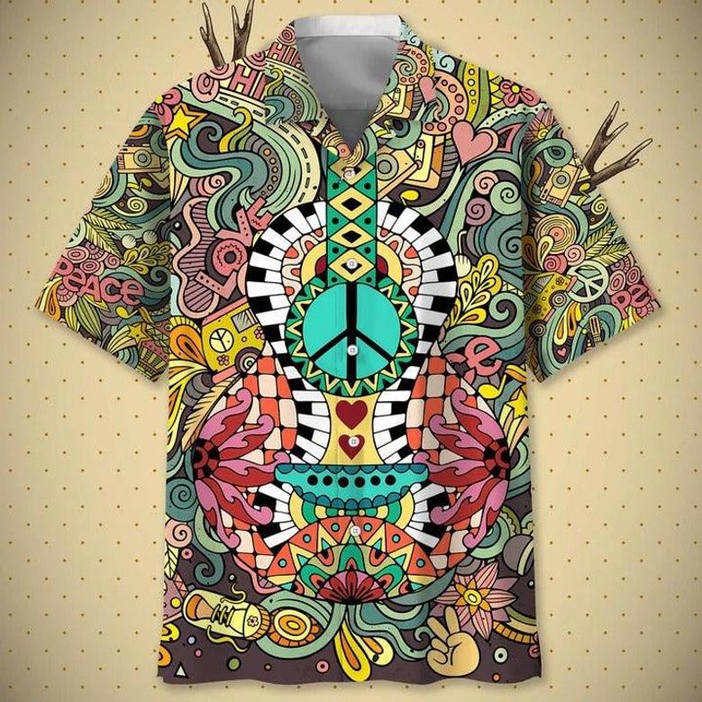 Hippie Bohemian Hawaii Shirt, All Over Print Hawaiian Hippie Shirt, Hippie Gifts For Him, Her, Hawaiian Hippie