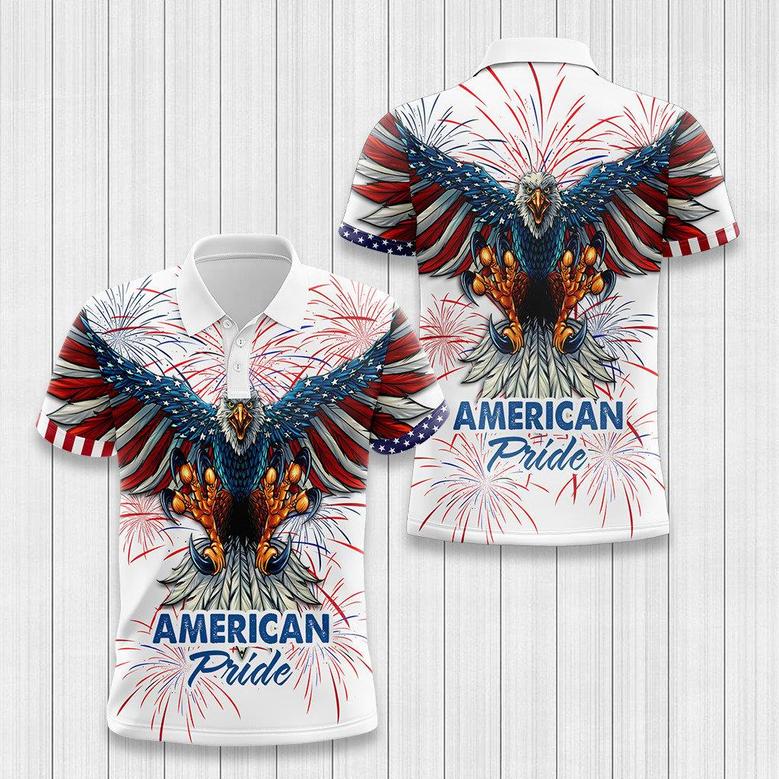 Independence Day July Eagle Flag American Pride Polo Shirt