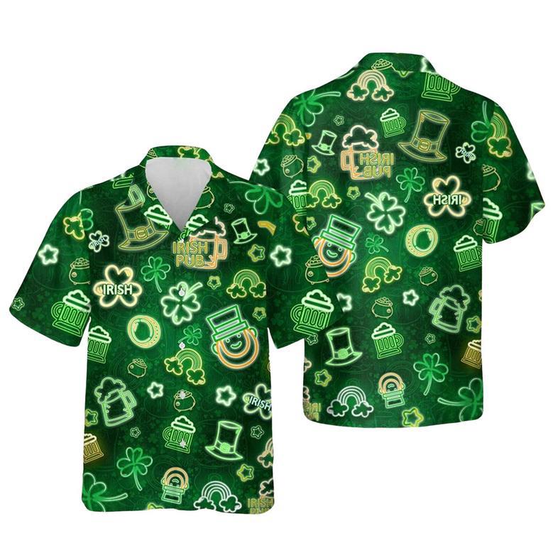 Irish Pub St Patrick's Day Hawaiian Shirt, Beer Lover Shamrock St Patty's Beach Shirts, Gift For Him