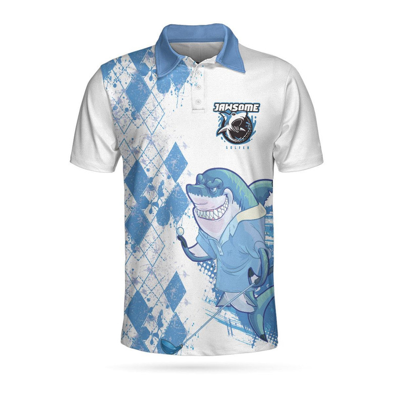 Jawsome Golfer Shark Golf Short Sleeve Polo Shirt, Shark Golfer Polo Shirt, Best Golf Shirt For ...