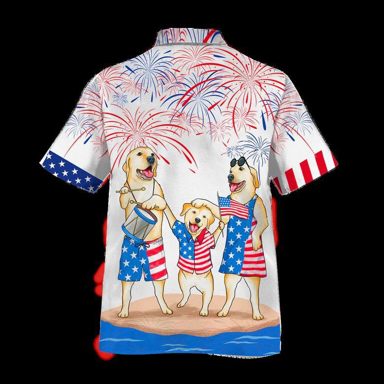 Labrador Family Hawaiian Shirt For Independence Day Of Jul, Patriotic Hawaiian Shirt For Men And Woman, Dog Hawaii Shirt