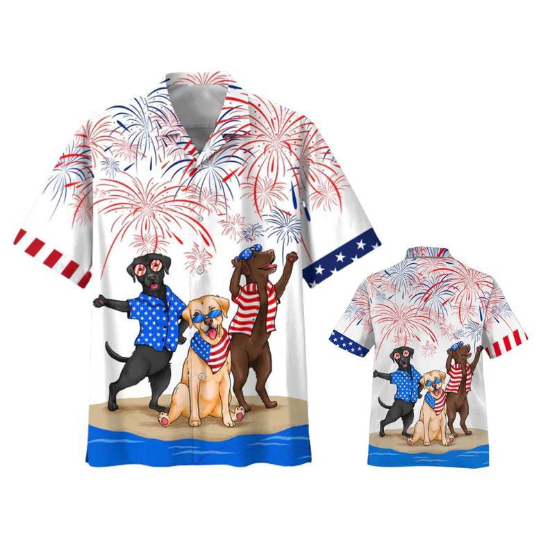 Labrador Hawaiian Shirts, Independence Day Is Coming Aloha Beach Shirt, Independence Day Gift To Dog Lovers