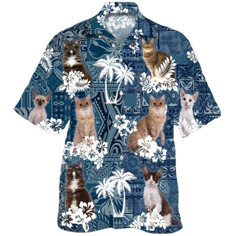 Laperm Hawaiian Shirt, Cat Hawaii Shirt, Cat Breeds In Hawaii Shirts, Hawaiian Shirts For Summer