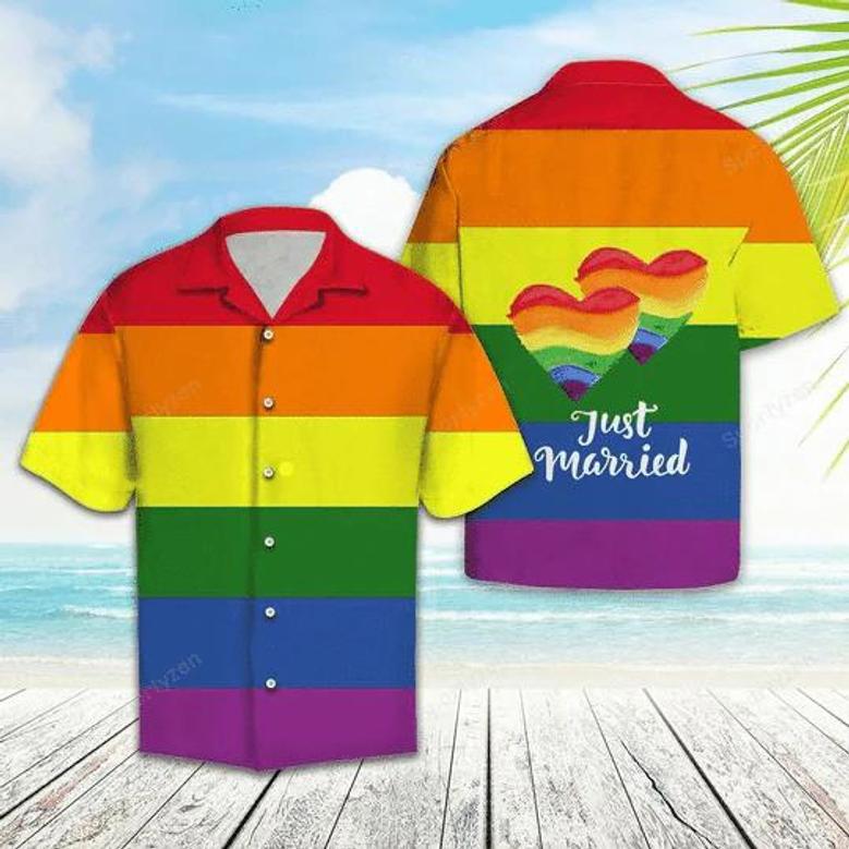 Lgbt Gay Pride Month Hawaiian Shirt, Lesbian Couple Hawaiian Shirts, Gift To Couple Gay Man