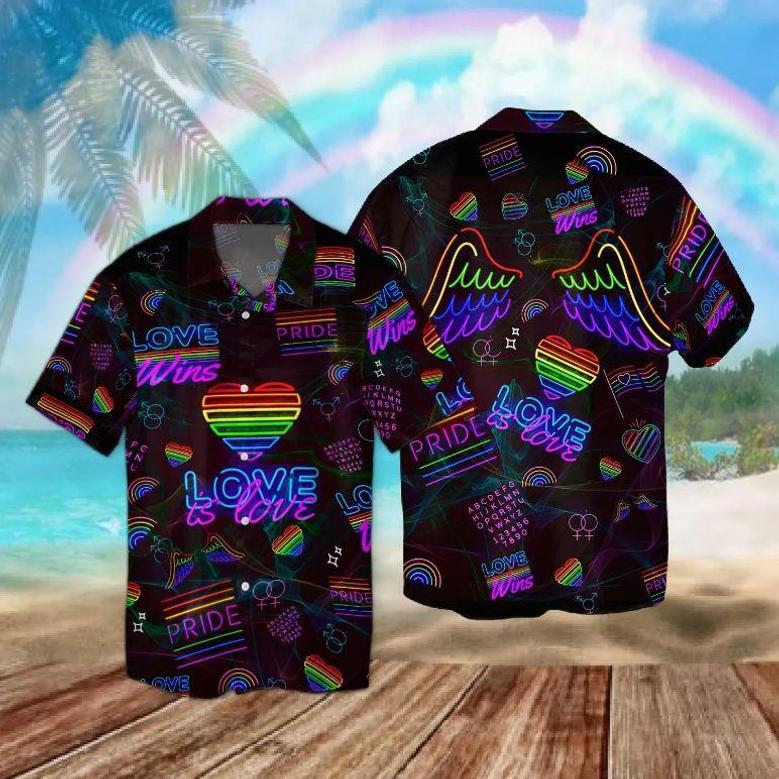 Lgbt Love Is Love Hawaiian Shirt, Hawaiian Shirt For Couple Gaymer, Gift To Couple Lesbian