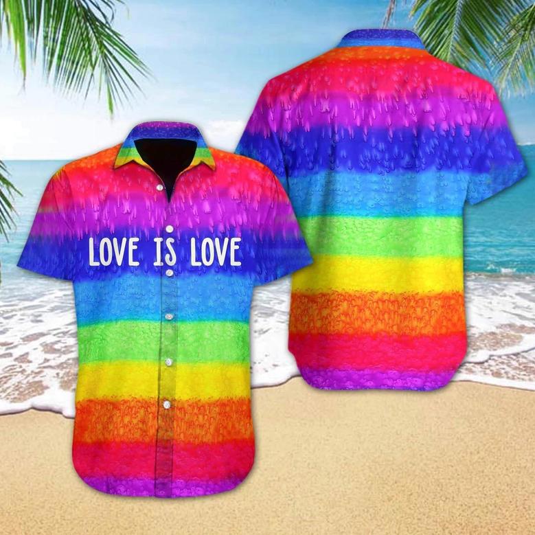 Lgbt Love Is Love Hawaiian Shirt, Hawaiian Shirt For Couple Gaymer, Gift To Couple Lesbian