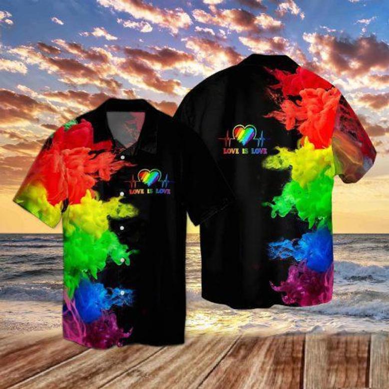 Lgbt Love Is Love Hawaiian Shirt, Love Wins Pride Rainbow Hawaiian Shirt, Gift To Couple Lesbian