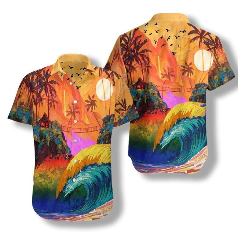 Lgbt Sunset Beaches Hawaiian Shirt, Pride Beach Party Hawaiian Shirt, Lgbt Hawaiian Shirt