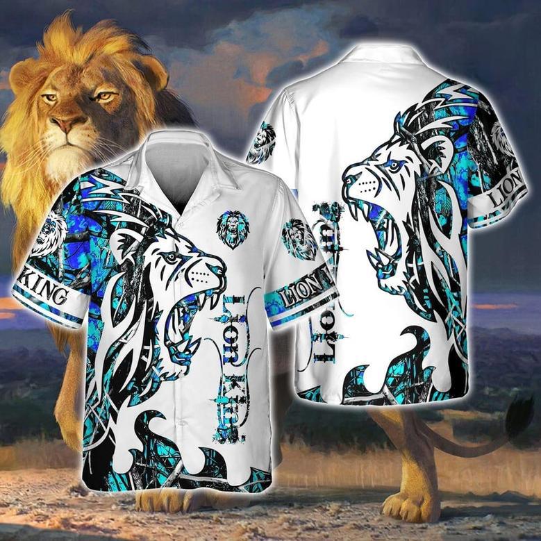 Lion King All Over Print Hawaiian Shirt, Lion Hawaiian Shirts, Love Lion Gift