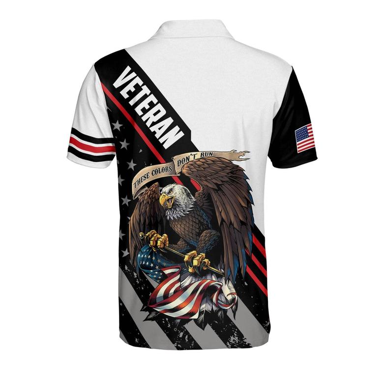 Military Veteran American Eagle Polo Shirt, Personalized Veteran Polo Shirt
