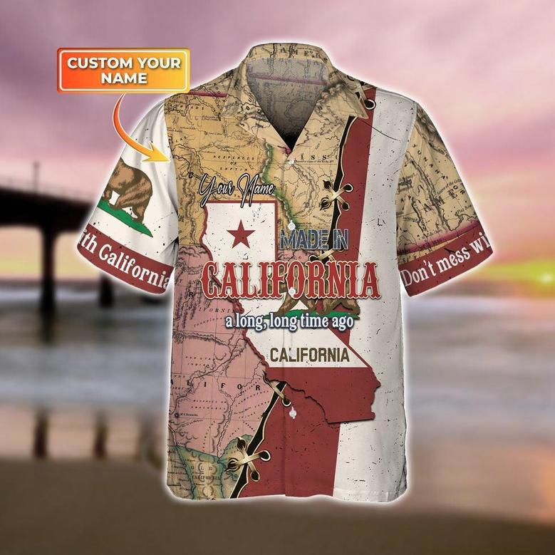 Personalized California Full Printed Hawaiian Shirt, California Usa Map Aloha Hawaiian Shirt For Summer