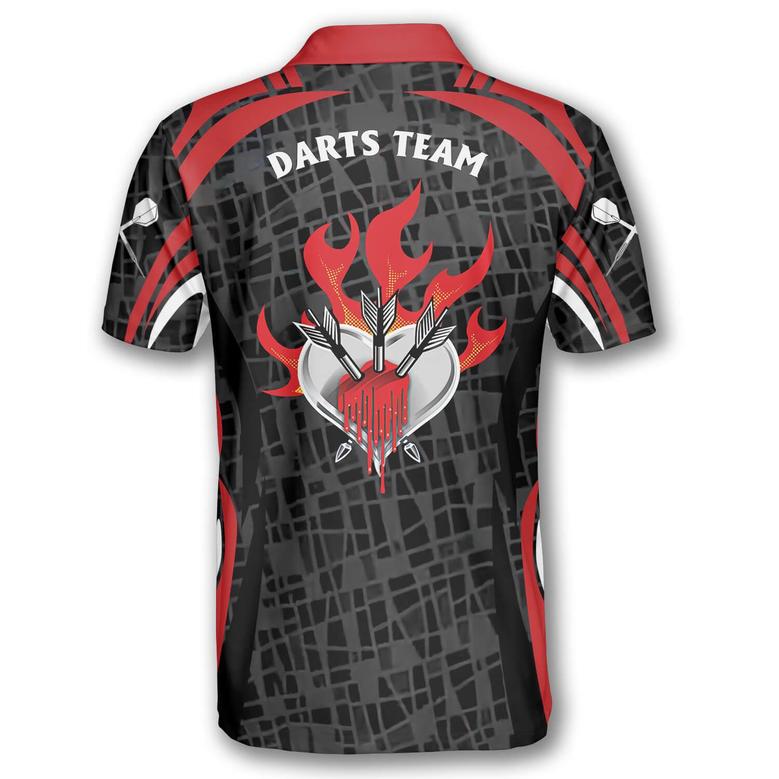 Personalized Darts Lover Custom Darts Shirts For Men, Through Dart Heart Shirt