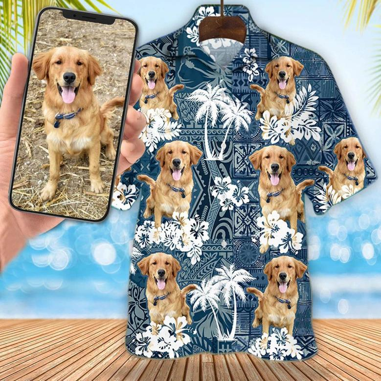 Personalized With Photo Full Printed Hawaiian Shirt For Dog Lovers, Custom Picture Dog In Hawaii Aloha Beach Shirts