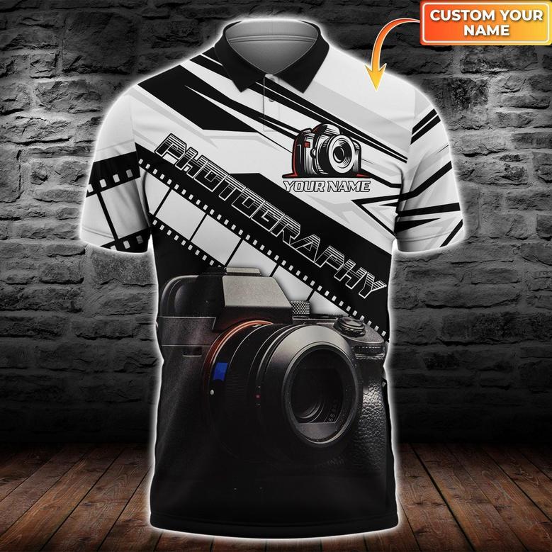 Photo T-Shirt Personalized Name Photography Polo Shirt