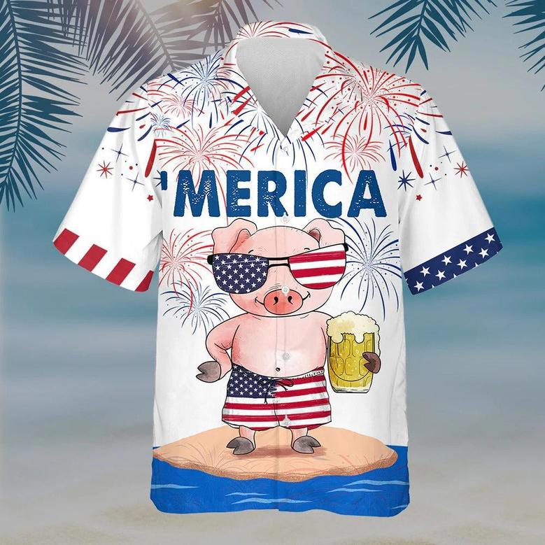 Pig Hawaiian Shirt, Independence Day Hawaii Aloha Beach Shirt, Best Of Jul Hawaiian Shirt