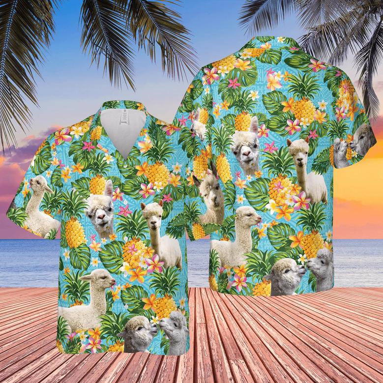 Pineapple Hawaiian Theme For Alpaca Lovers All Printed Hawaiian Shirt