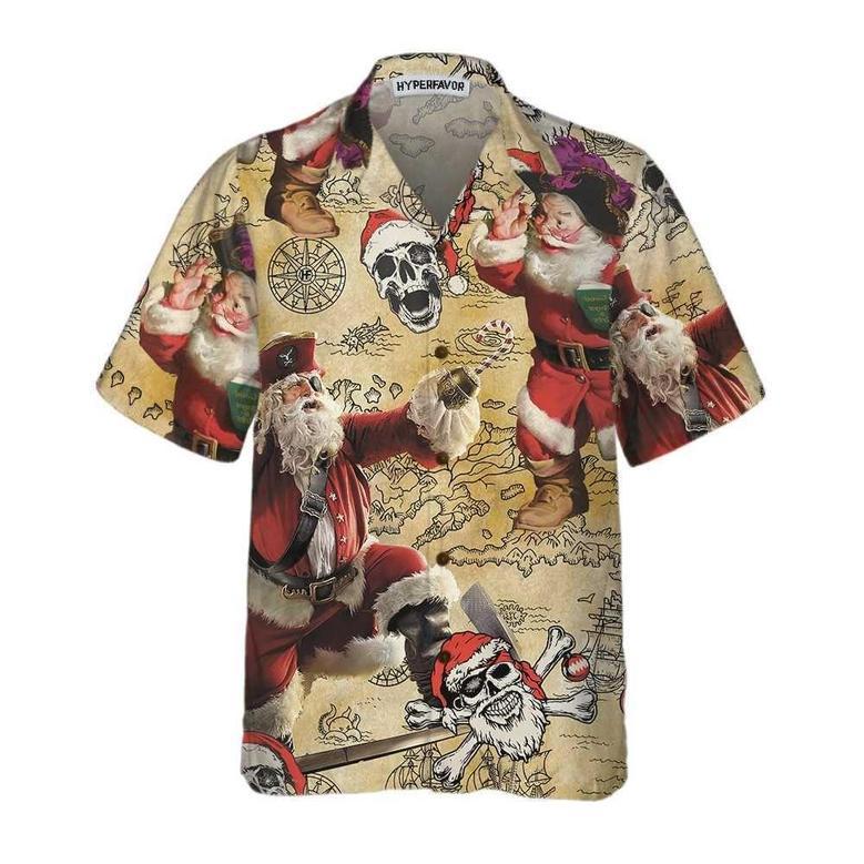 Pirate Santa Claus Hawaiian Shirt, Xmas Hawaiian Shirts