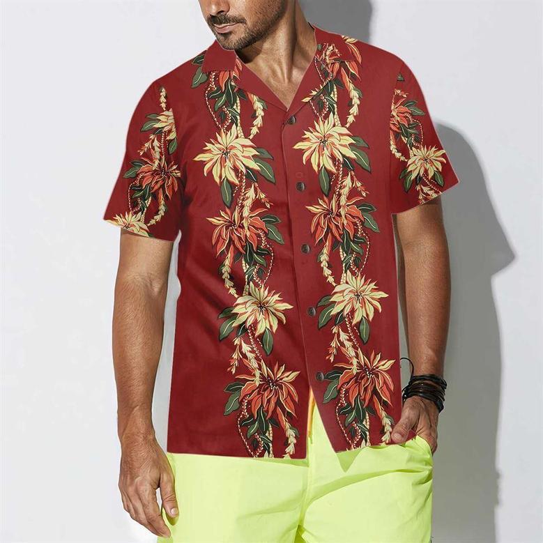 Poinsettia Christmas Hawaii Shirt, Xmas Hawaiian Shirts