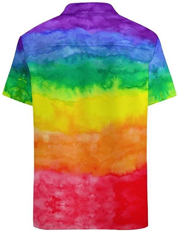 Rainbow Color Hawaiian Shirt, Hawaii Shirt For Gaymer, Lesbian Rainbow Hawaiian T Shirt