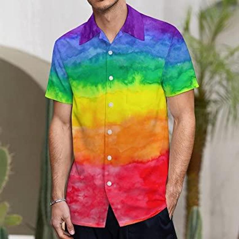 Rainbow Color Hawaiian Shirt, Hawaii Shirt For Gaymer, Lesbian Rainbow Hawaiian T Shirt