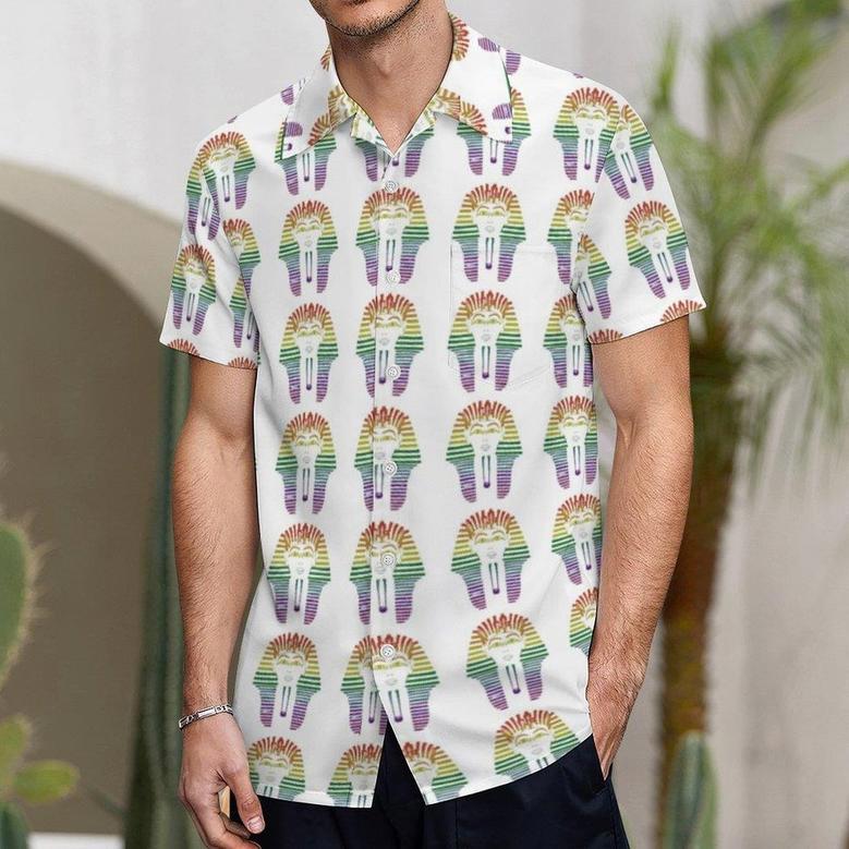 Rainbow Gay Lgbtq Pride Month Egyptian Pharaoh Hawaiian Vintage Shirt Mens Button Down Tropical Hawaii Beach Shirts