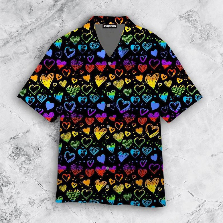 Rainbow Heart Lgbt Hawaiian Shirt, Amazing Lgbt Hawaiian Shirt, Hawaiian Pride, Gift For Gaymer