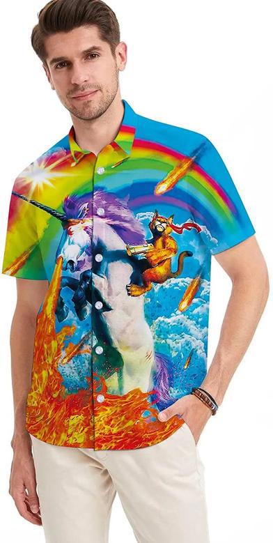 Rainbow Pride Hawaiian Shirt For Lgbtq, Hawaiian Summer Aloha Beach Shirts For Holiday