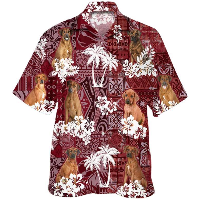 Rhodesian Ridgeback Hawaiian Shirt, Dog Dad Hawaiian Shirt, Dog Lover Hawaii Shirt