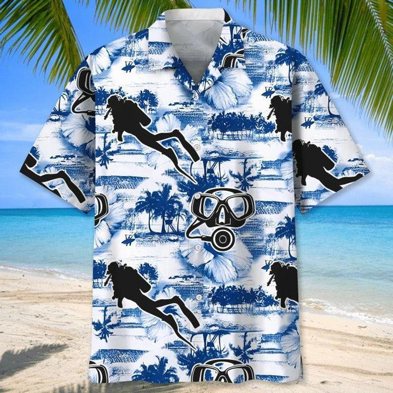 Scuba Diving Blue Nature Hawaiian Shirt, Aloha Beach Shirts Printed, Cool Aloha Hawaiian Shirts