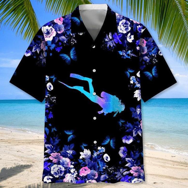 Scuba Diving Blue Nature Hawaiian Shirt, Aloha Beach Shirts Printed, Cool Aloha Hawaiian Shirts