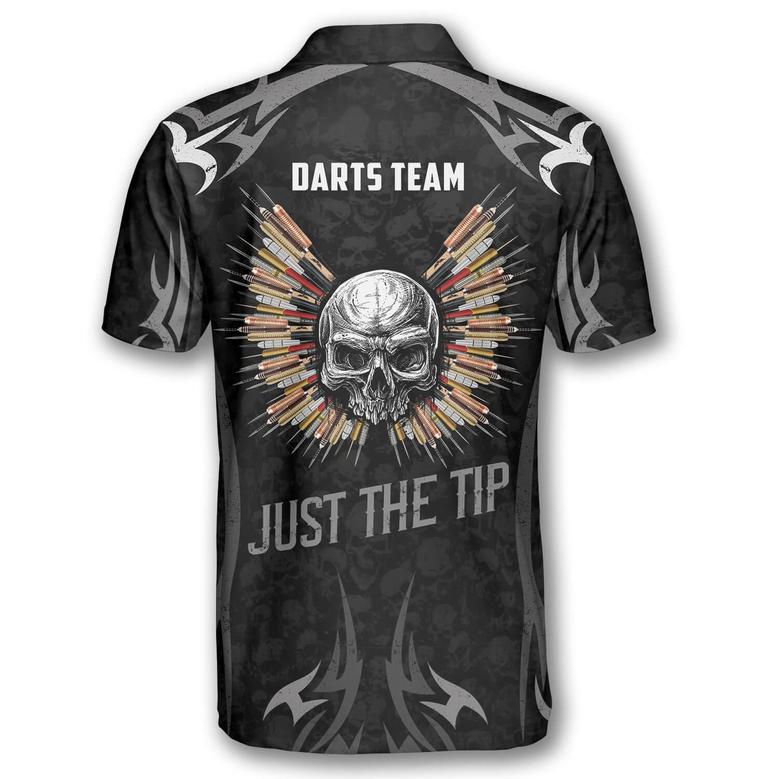 Skull Angel Wings Custom Darts Shirts For Men, Just A Tip Dart Shirt