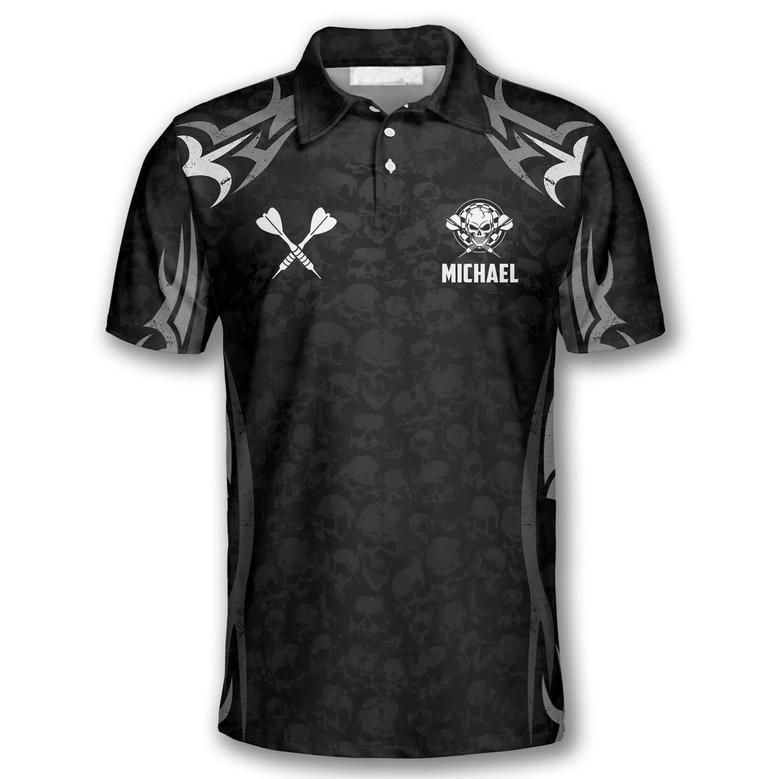 Skull Angel Wings Custom Darts Shirts For Men, Just A Tip Dart Shirt