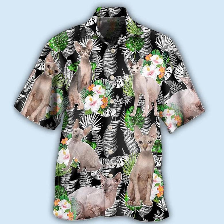 Sphynx Cat Lover Tropical Hawaiian Shirt, Gift For Cat Lovers, Cool Outfit For Summer