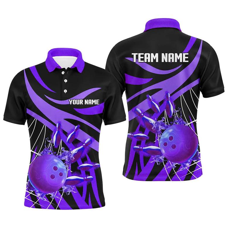 Spiderweb Bowling Ball And Pins Team League Multicolor Option Polo Shirt, Idea Gift For Bowling Lovers