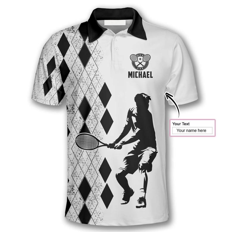Tennis Silhouette Argyle Pattern Custom Tennis Shirts For Men