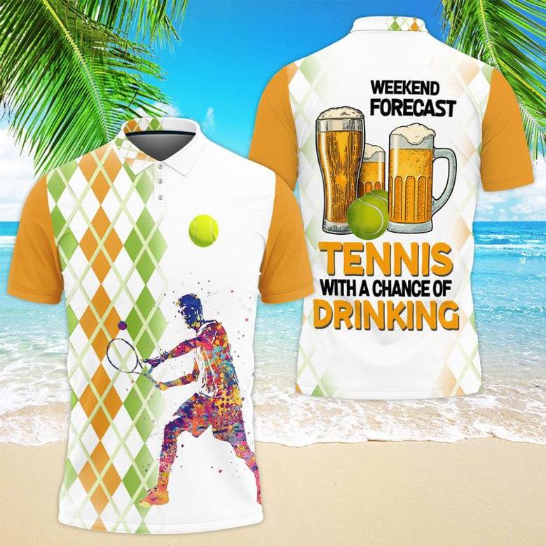 Tennis With A Chance Of Drinking Weekend Forecast Polo Shirt, Gift For Tennis Players