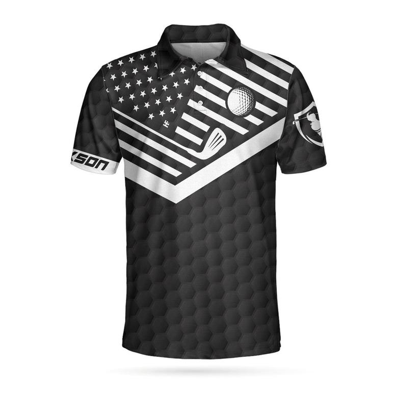 This Is How We Roll Custom Polo Shirt, Personalized Black American Flag Polo Shirt, Camping Shirt For Men Coolspod