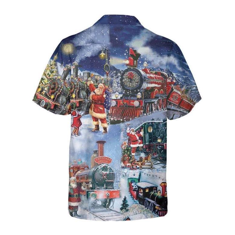 Train To Christmas Hawaiian Shirt, Xmas Hawaiian Shirts