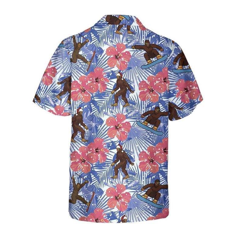 Tropical Christmas Bigfoot Hawaiian Shirt, Xmas Hawaiian Shirts