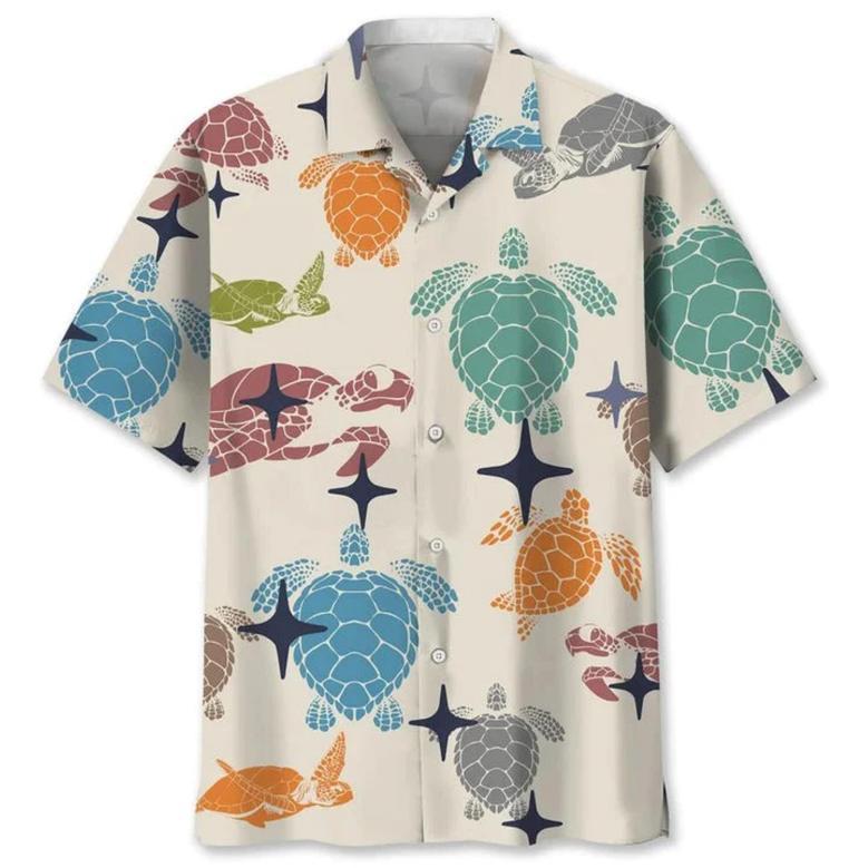 Turtle Beach Hawaiian Shirt, Summer Aloha Beach Shirt, Sea Turtle Hawaiian Shirt Gifts For Him