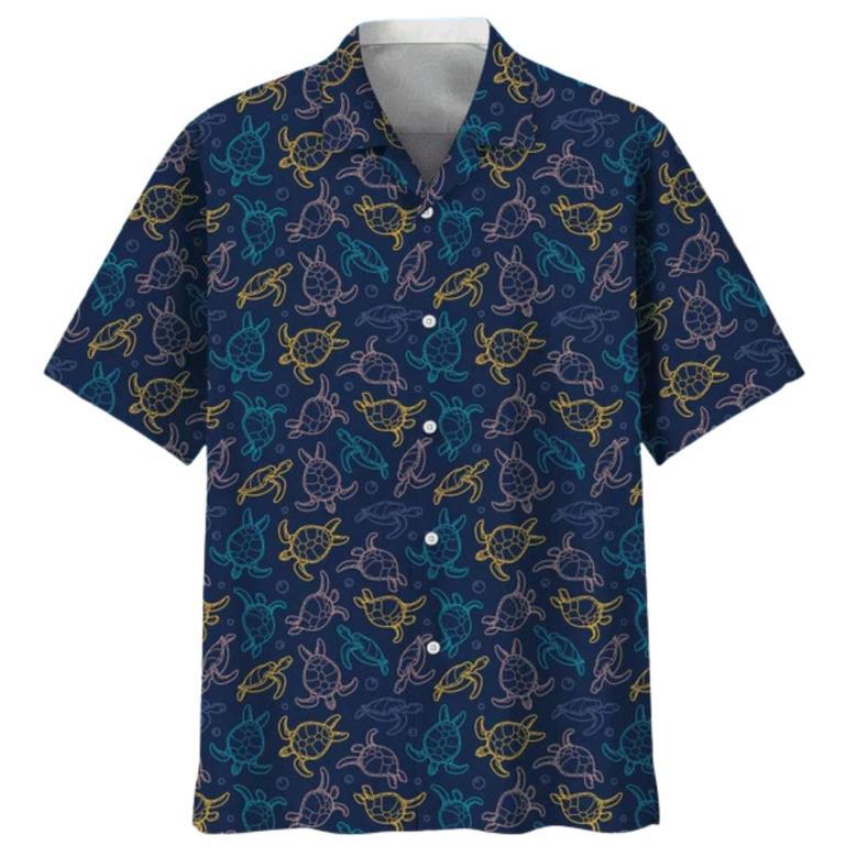 Turtle Beach Hawaiian Shirt, Summer Aloha Beach Shirt, Sea Turtle Hawaiian Shirt Gifts For Him