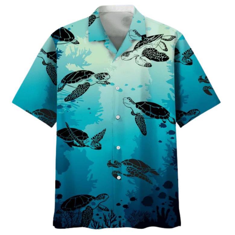 Turtle Beach Nature Hawaiian Shirts, Full Print Aloha Beach Shirt For Men And Woman, Turtle Hawaii Shirt, Turtle Gifts