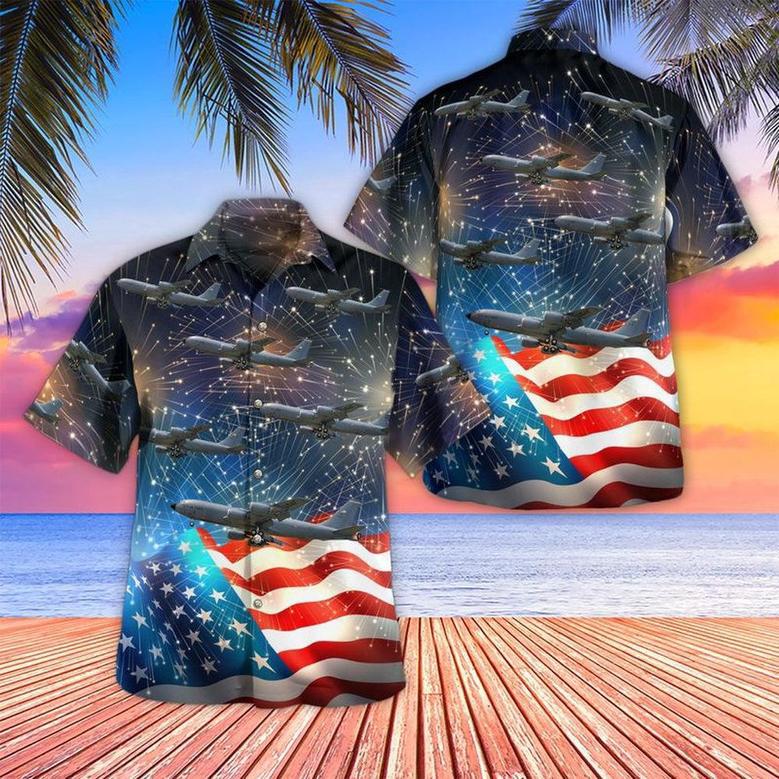 Us Air Force Hawaiian Shirt, Nebraska Boeing Stratotanker 59-1495, Of July Hawaiian Shirt